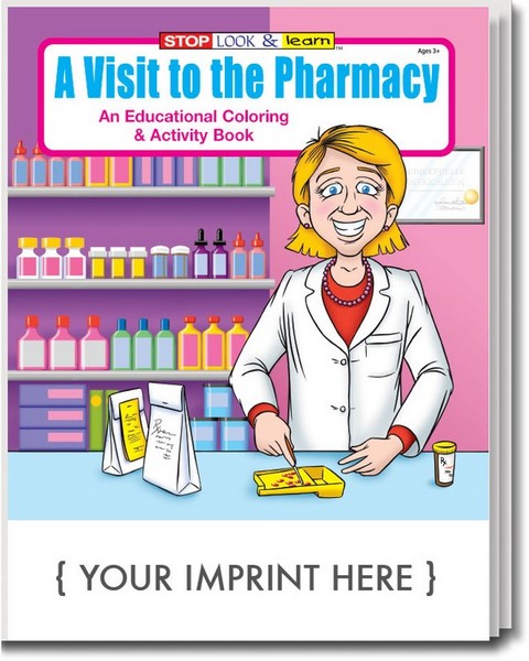 CS0410 A Visit To The Pharmacy Coloring and Activity BOOK with Custom 